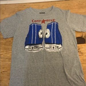 Light gray blue and black Converse t-shirt